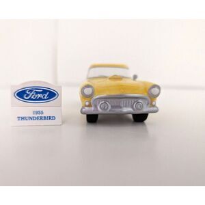 Dept 56 Snow Village 1955 Ford Thunderbird With Sign‎ Yellow 54950